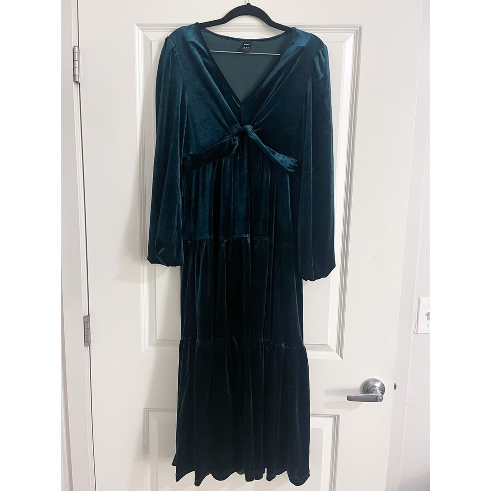 Hunter Green Twist Front Dress